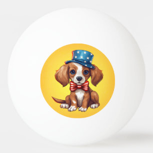 4. Juli Niedlicher Welpen-Hund-71009 Tischtennisball