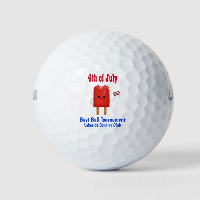 4. Juli Niedliches Patriotisches Turnier Outing Golfball (Vorderseite)