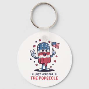 4. Juli Nur hier für die Popsicle Patriotisch Schlüsselanhänger