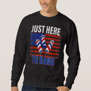 4. Juli nur hier zu knallen Feuerwerken Männer Fra Sweatshirt