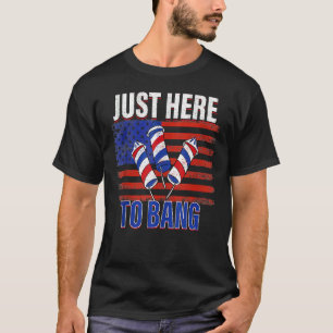 4. Juli nur hier zu knallen Feuerwerken Männer Fra T-Shirt