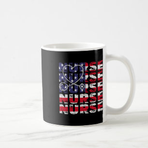 4. Juli Nurse American Flag Nursing Usa Patrio Kaffeetasse