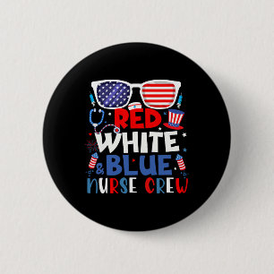 4. Juli Nurse Crew Feuerwerk Patriotische Krankens Button