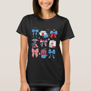 4. Juli Nurse Stethoscope Coquette Bow Nursing T-Shirt
