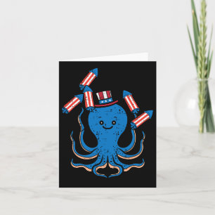 4. Juli Octopus Independence Day - Frauen Karte