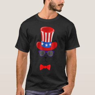 4. Juli Onkel Sam Patrioten Amerikanischer Hut Kat T-Shirt