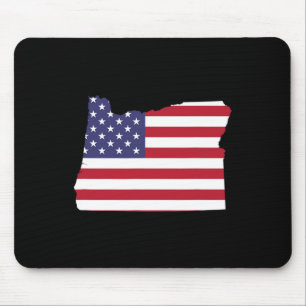 4. Juli Oregon State American Flag Party Mousepad