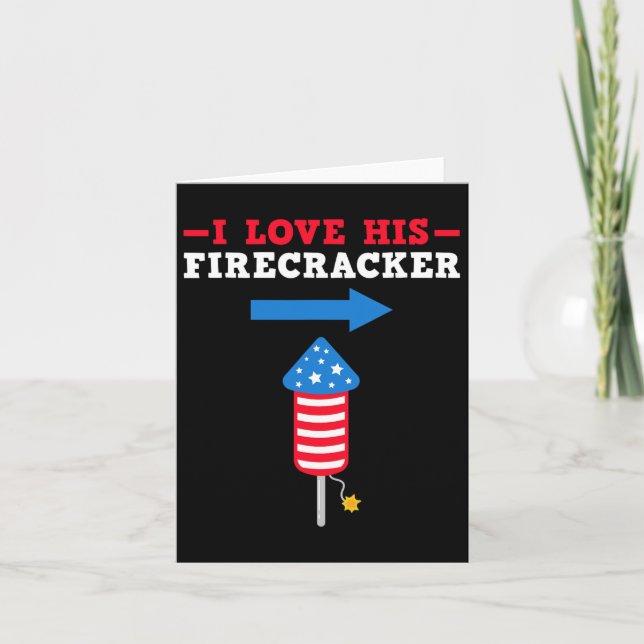 4. Juli Paar I Liebe Sein Firecracker Karte (Vorderseite)