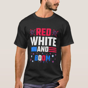 4. Juli Parade Licht der Feuerwerke rot Weiß A T-Shirt