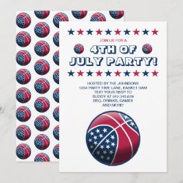 4. Juli Party Basketball Einladung