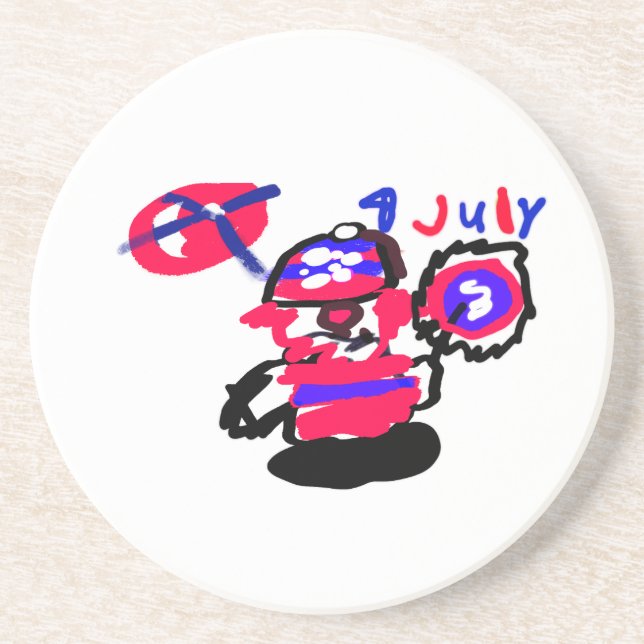 4. Juli-Party Getränkeuntersetzer (Vorne)