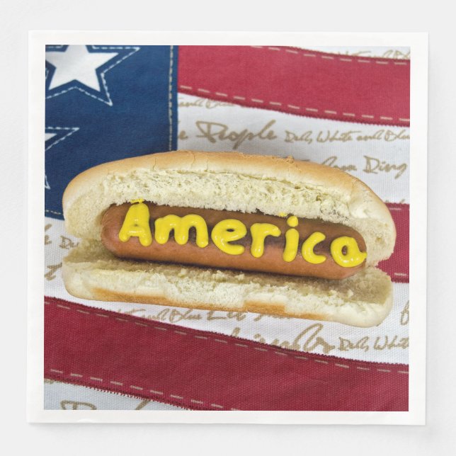 4. Juli Party Hot Dog Serviette (Vorderseite)