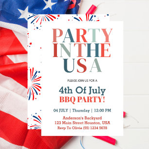 4. Juli-Party in den USA BBQ-Party Einladung