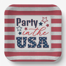 4. Juli Party in den USA Pappteller