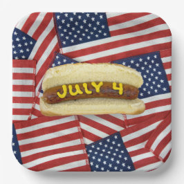 4. Juli Party mit Hot Dogs Pappteller