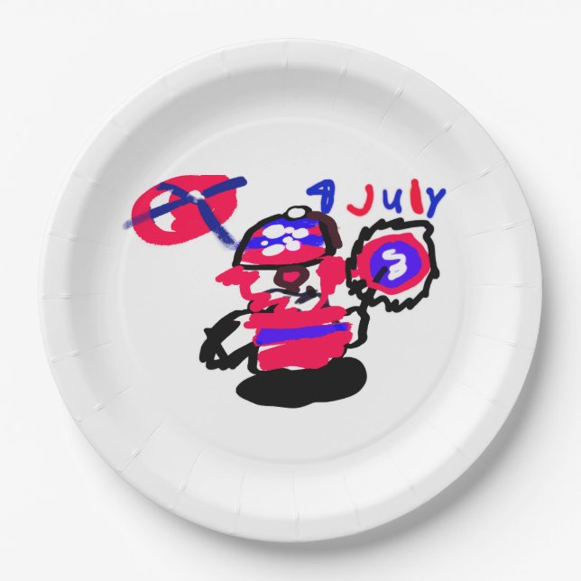 4. Juli-Party Pappteller (Vorderseite)