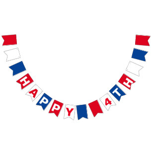 4. Juli Party Red White and Blue Patriotic Wimpelkette