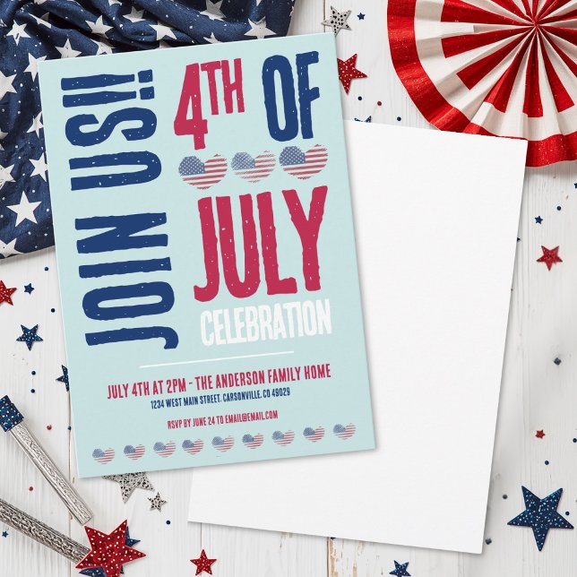 4. Juli Party Red White Blue Patriotic Einladung (4th Of July Party Red White Blue Patriotic Invitation)