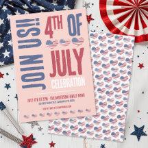 4. Juli-Party Rot Weiß Blau Patriotisch