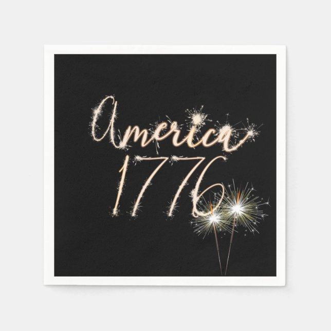 4. Juli Party Sparkler Serviette (Vorderseite)