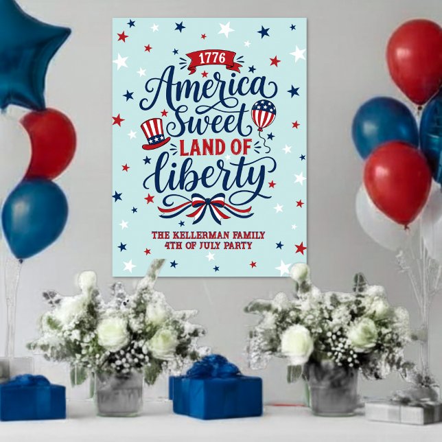4. Juli-Party-Willkommensschild Poster (4th Of July Party Welcome Sign)