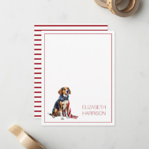 4. Juli Patrioten-Hund personalisiert Mitteilungskarte