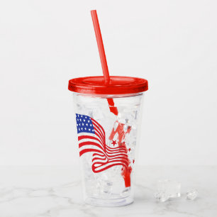 4. Juli Patriotic Acrylic Tumbler Acryltrinkbecher
