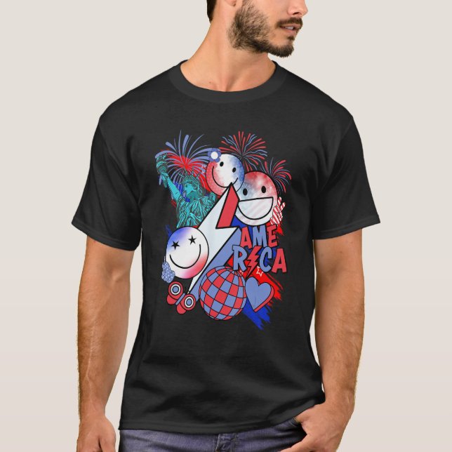 4. Juli Patriotic America Independence D T-Shirt (Vorderseite)