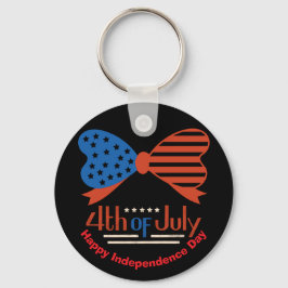 "4. Juli" Patriotic Bow Design Custom Schlüsselanhänger
