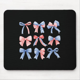 4. Juli Patriotic Coquette Girly American Fl Mousepad