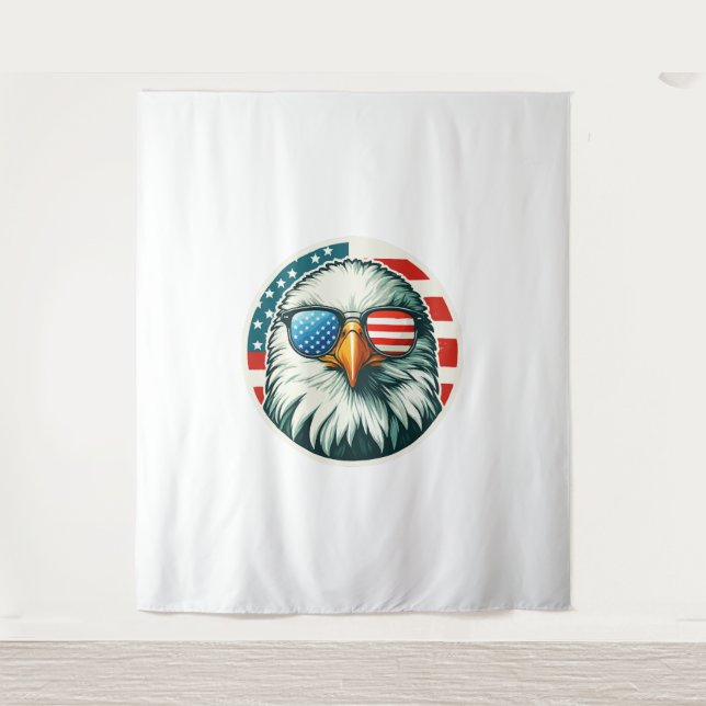 4. Juli Patriotic Eagle Wandteppich (Vorderseite)