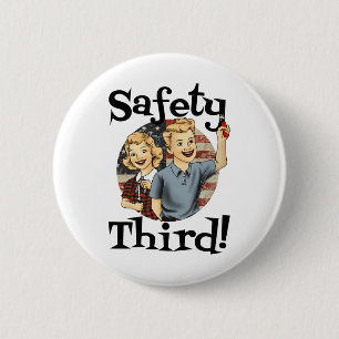 4. Juli Patriotic Feuerwerk Sicherheit Dritte Vint Button