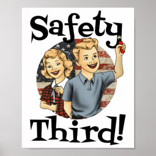 4. Juli Patriotic Feuerwerk Sicherheit Dritte Vint Poster