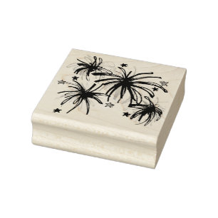 4. Juli Patriotic Fireworks Star Celebrate Gummistempel