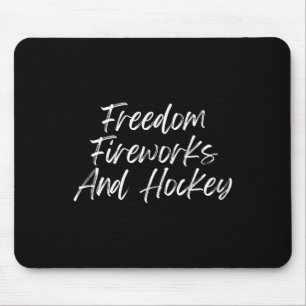 4. Juli Patriotic Freedom Fireworks Hockey Fai Mousepad