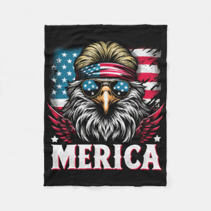 4. Juli Patriotic Funny Eagle 4. Juli USA Mer Fleecedecke