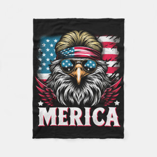 4. Juli Patriotic Funny Eagle 4. Juli USA Mer Fleecedecke