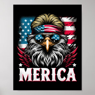 4. Juli Patriotic Funny Eagle 4. Juli USA Mer Poster
