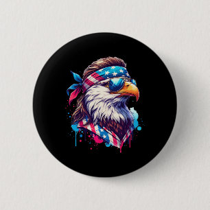 4. Juli Patriotic Funny Eagle 4. Juli USA Mur Button