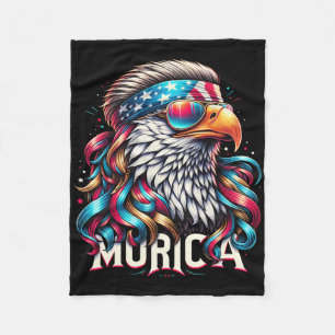 4. Juli Patriotic Funny Eagle 4. Juli USA Mur Fleecedecke