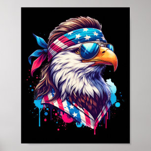 4. Juli Patriotic Funny Eagle 4. Juli USA Mur Poster