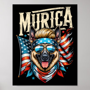 4. Juli Patriotic Funny German Shepherd 4. Juli Poster