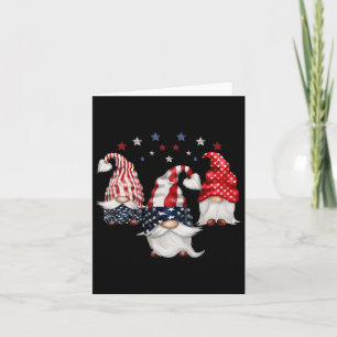 4. Juli Patriotic Gnomes Funny Niedlich American U Karte