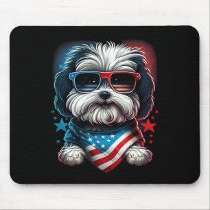 4. Juli Patriotic Havanese Hund uns Flag Mousepad