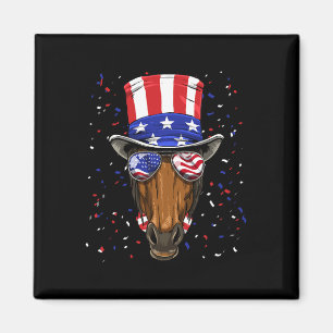 4. Juli Patriotic Horse Usa Flag Pferderücken Magnet