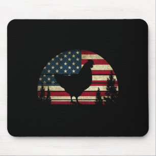 4. Juli Patriotic Huhn American Usa Flagge Ch Mousepad