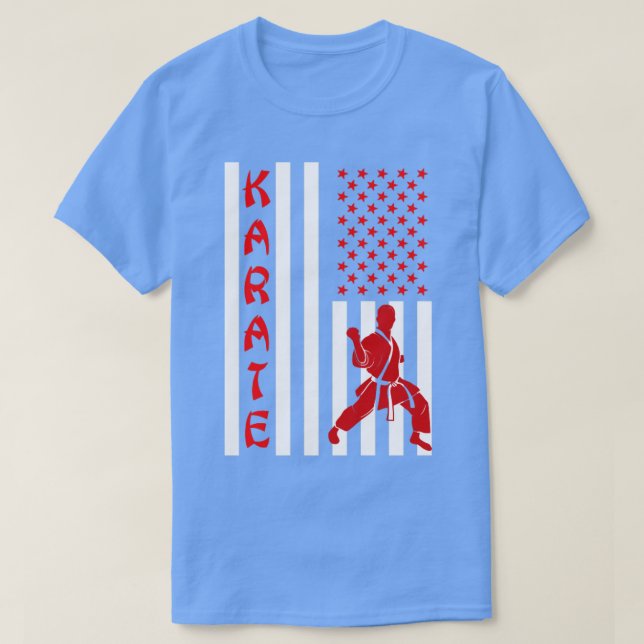 4. Juli Patriotic Karate Kämpfer Karate T-Shirt (Design vorne)