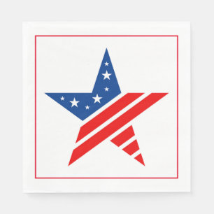 4. Juli Patriotic Paper Napkins Serviette