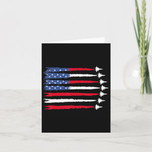 4. Juli Patriotic Red White Blue Usa Flag Figh Karte