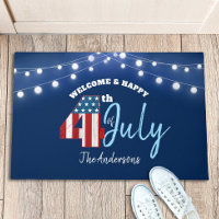 4. Juli Patriotic Red White Blue USA Flag Lights